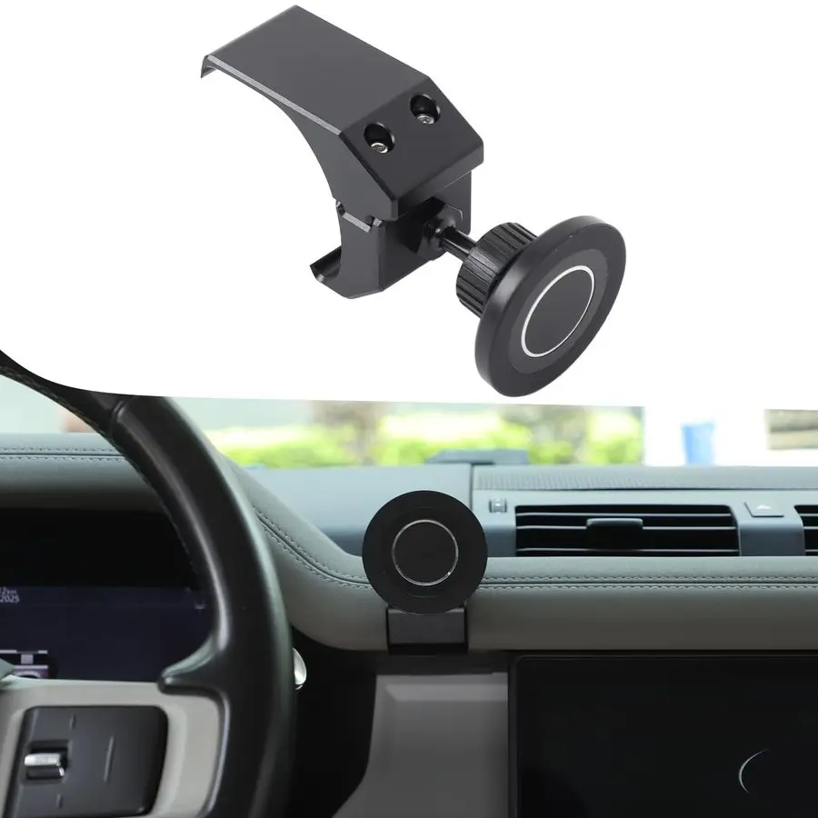 

Magnetic Phone Holder Mount Compatible with Land Rover Defender 90 110 130 20202025 Interior Accessories, Aluminum Alloy Center