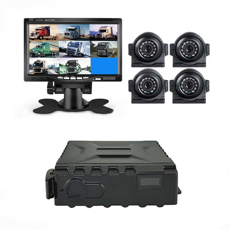 Factory 4 Channel 1080p Ahd Car Dvr Vehicle Cctv Mdvr 2TB Hdd Recording Gps 4g Truck/taxi/bus Camera System Mobile Dvr Kits