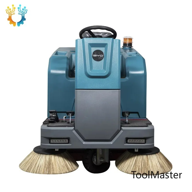 【2026】 Splash-Guard GIYO S1400 Electric Ride-On New Floor Sweeper High Pressure Cleaning 90L Water Tank For Beverage Bottling Pl