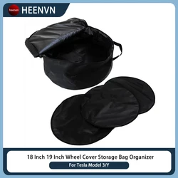 Wheel Cover Storage Bag Hubcaps For Tesla Model 3 Y 18 Inch 19 Inch Tire Tire Cover Case Hub Cap Portable Carrying Organizer Bag