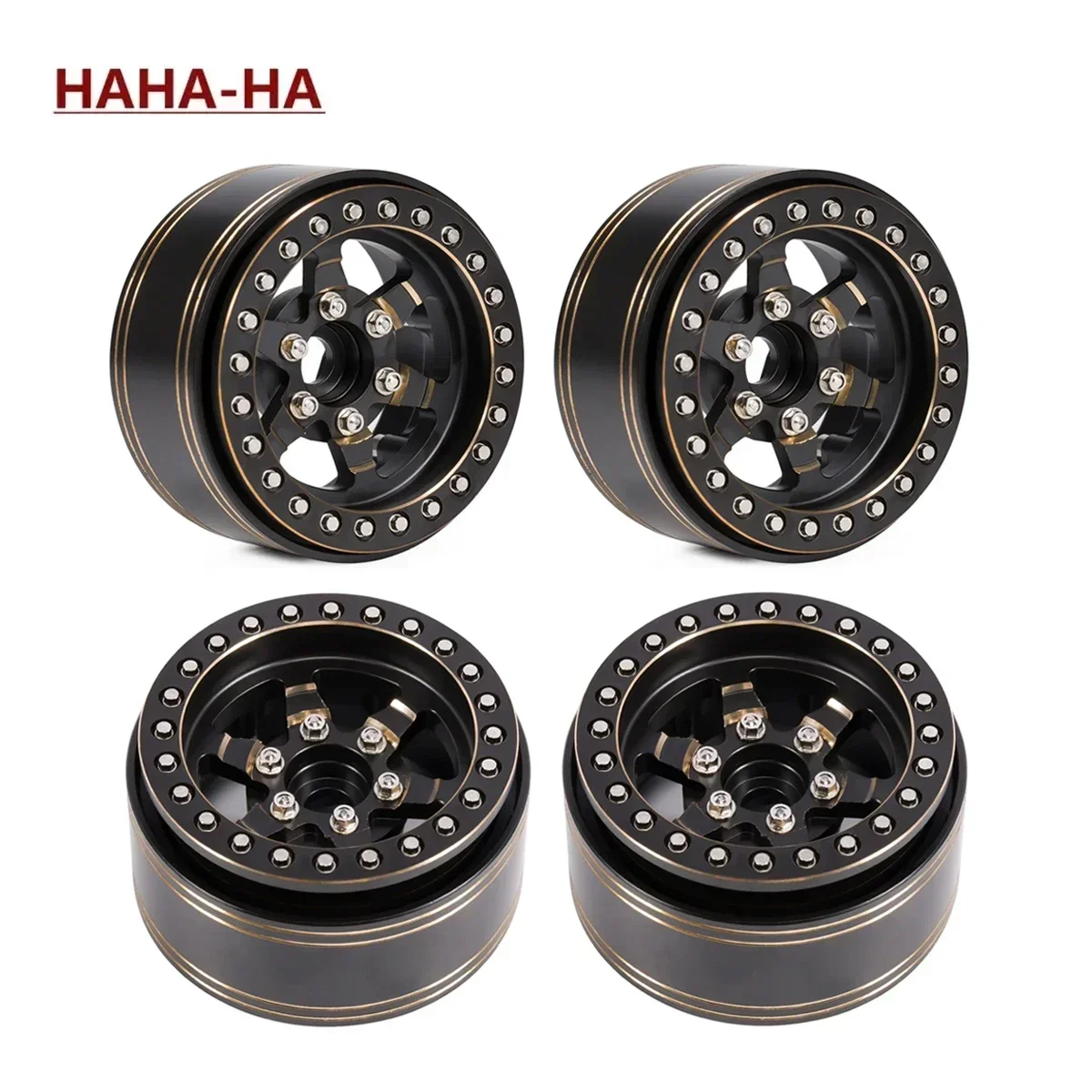 

4Pcs Brass 1.9 Inch Beadlock Wheel Rims Heavy Duty Hubs for 1/10 RC Crawler LCG Chassis SCX10 Pro VS4 Carbon Kit TRX4 D90 CC01