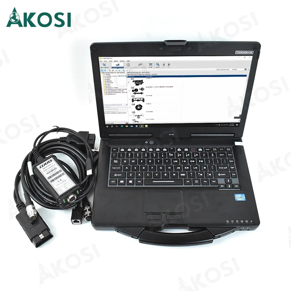 For CLASS agriculture tractor construction truck diagnostic for Claas simulator p/n14204140 cable and CF53 laptop