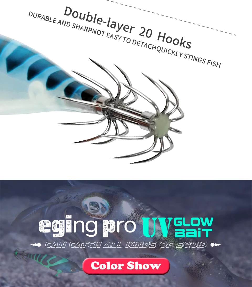 Neue Tintenfisch Köder 5,2g 8cm Webfuß Octopus Egi Künstliche Garnelen Egi Locken Luft Tintenfisch Tintenfisch Maschine Horizontale tintenfisch Jig Haken – Detail 6