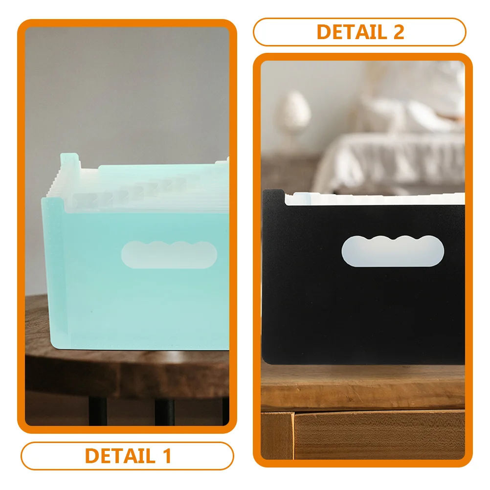 

2 Pcs Mini Accordion File ganizer 13 Layers Blue Black PP able Folder For Documents Bills Statements Home Office Portable
