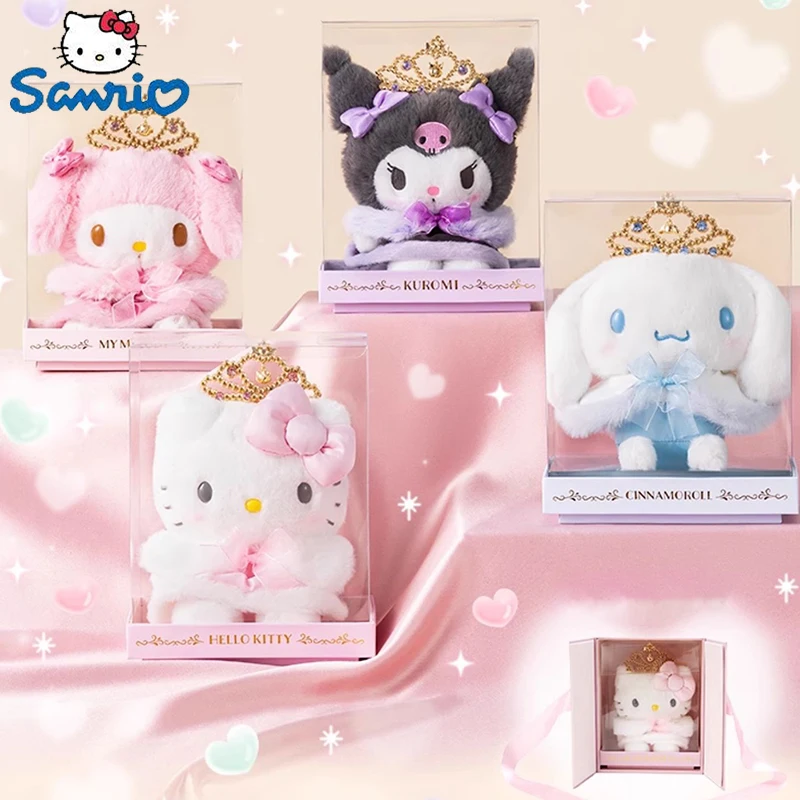 

Оригинальная Алмазная Блестящая Серия плюшевая кукла Sanrio Kuromi Cinnamoroll Hello Kitty My Melody мягкая плюшевая комната подарок на день рождения