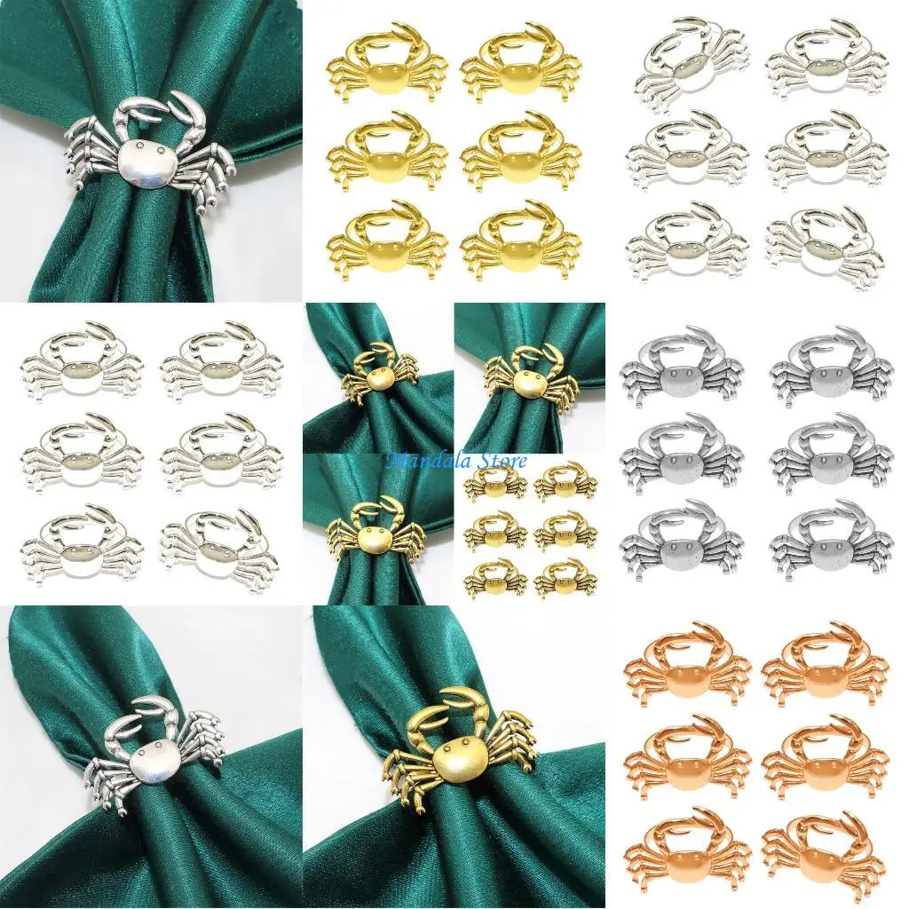 

U2JC Decorative Metal Crablet Napkins Clip Animal Theme Dinnerware Table Decoration