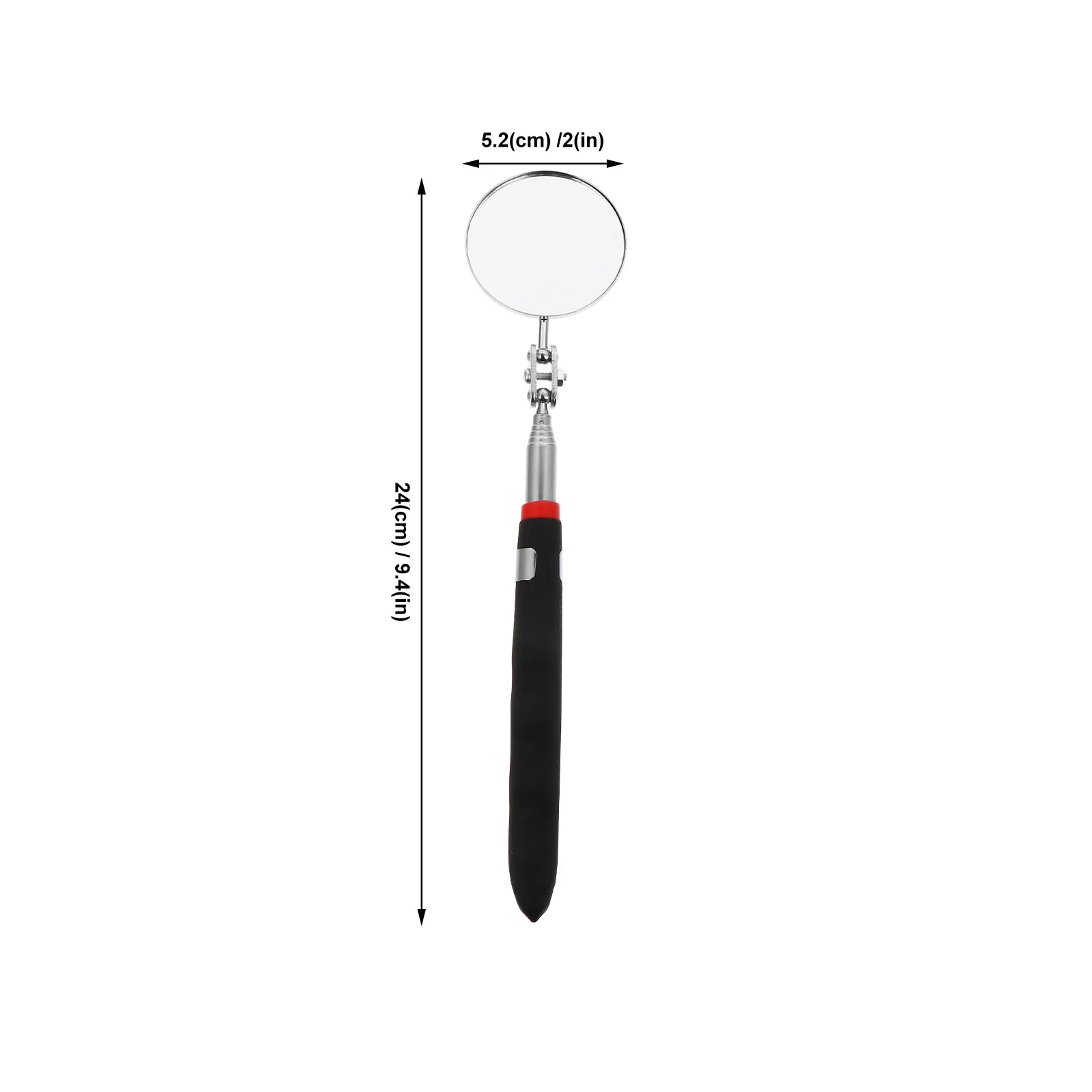 2Pcs Vehicle Inspection Mirror Telescoping Flexible Swivel Round Stick Auto Car Inspection Tool Extendable Reach Handy