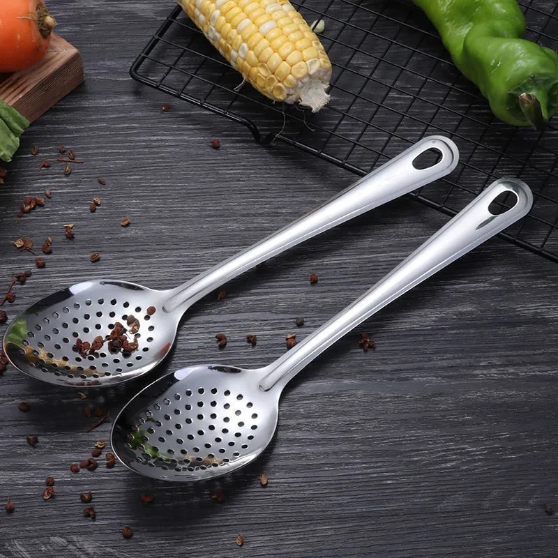 

Kitchen Colander Spoon Stainless Steel Deep-Fried Dumpling Nooodle Food Scoop Perforated Skimmer Filter Strainer Spoon