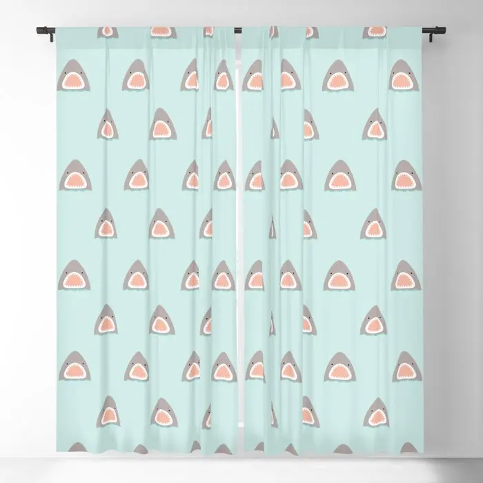 

Shark Attack Blackout Curtains 3D Print Window Curtains For Bedroom Living Room Decor Window Treatments