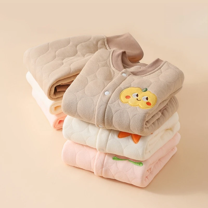 

Children s Thermal Clothing Set Padded Long Sleeved Trousers Pajamas Thickened Loungewear Clothes