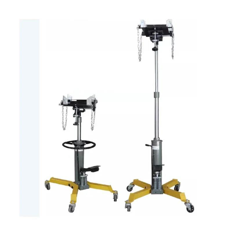 High Lift Hydraulic Telescoping Transmission Jack 0.6 Ton Capacity with Foot Pedal Garage/Shop Lift Hoist Single/Double Plunger
