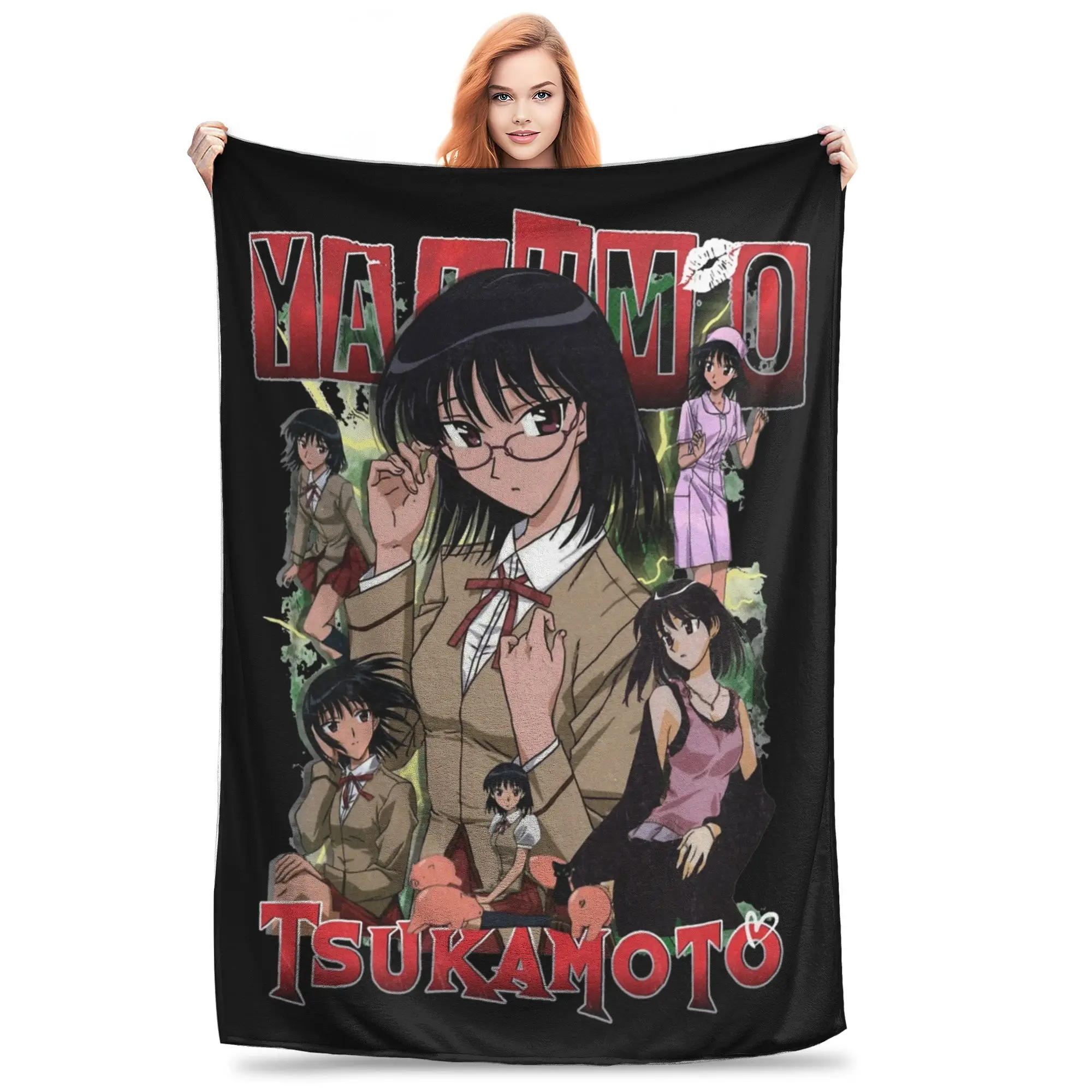 Yakumo Tsukamoto Throw Blanket for Couch School Rumble Anime Soft Cozy Plush Blanket Multiple Sizes  for All Seasons