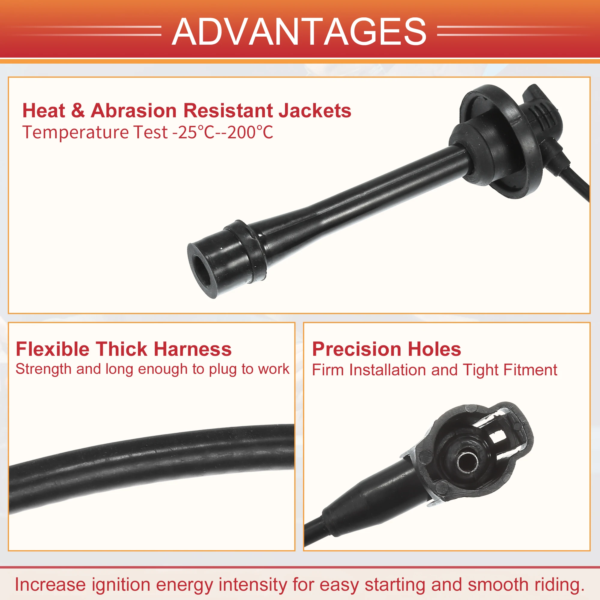 UXCELL 2 قطعة سيارة شرارة التوصيل لفائف أسلاك الإشعال لفائف تسخير كابل 5 مللي متر صالح لتويوتا باسيو تيرسل 4 Cyl 1.5L 1995-1999