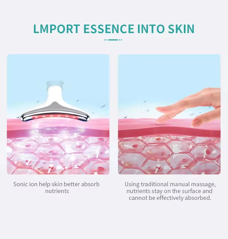 Terapia de led vermelho anti idade cuidados faciais 7 cores led pele firme removedor de rugas facial pescoço levantamento massageador