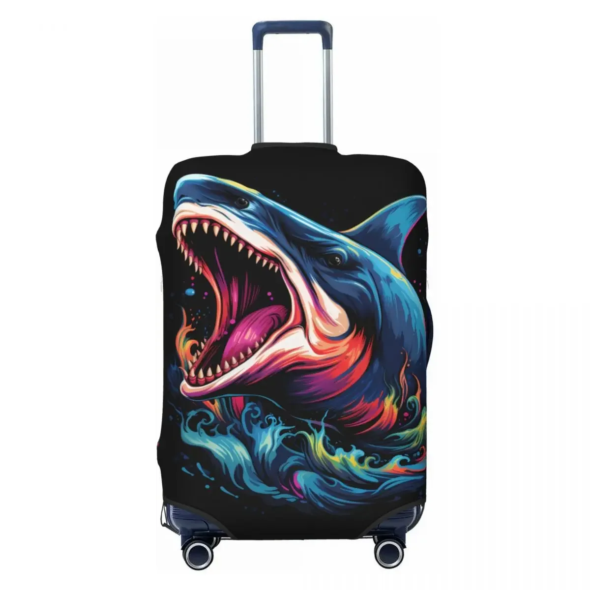 Dolphin Big Mouth Suitcase Cover ocean Animal Travel Protector Vacation Useful Luggage Supplies