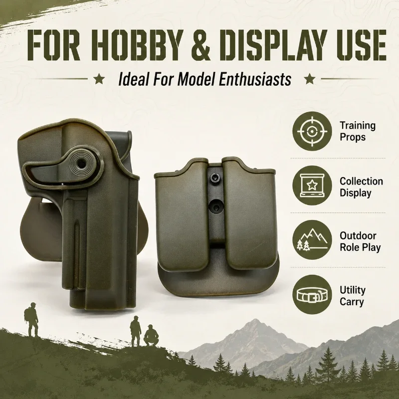 Sturdy Adjustable Waistband Protective Shell Quick Draw Design With Matching Double Storage Pouch Kit