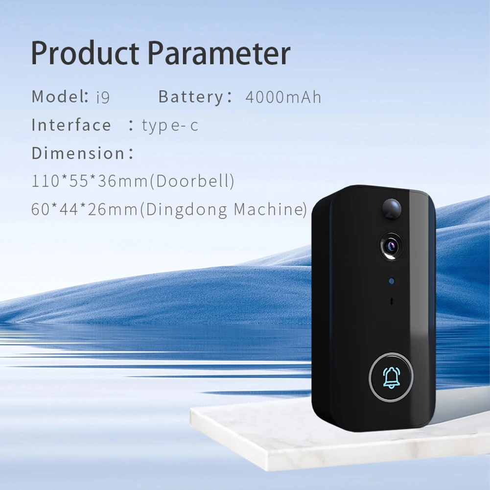 WiFi Wireless Video Doorbell IR Night Vision Doorbell Camera Motion Detector Smart Door Bell for Home Security Alarm System