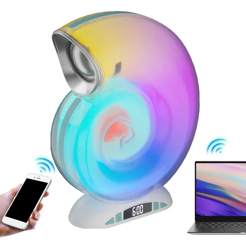 Wireless Portable Speaker Adjustable Conch Shaped Wireless Speakers Night Light Travel Audio Multifunctional Portable Speakers