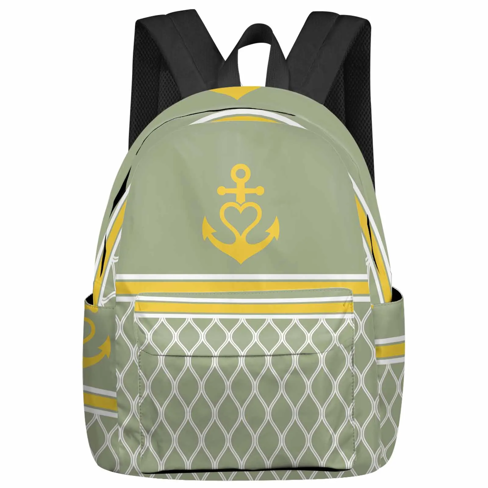 

Vintage Green Anchor Marine Backpacks Teenagers Student School Bags Men Women Travel Mochila