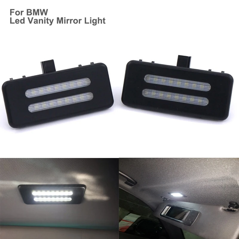 

2Pcs LED Interior Sun Visor Vanity Mirror Lamps Reading Lights For BMW X5 E70 X3 E90 E91 E92 E60 E61 F25 X6 E71 E72