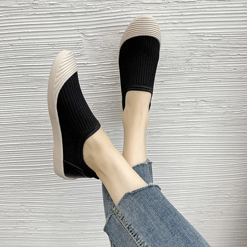 2023 Fashion Spring Summer Korean Version Breathable Single Shoes Non-slip Slip-on Shoes Women\'s Comfortable Flat Casual Shoes