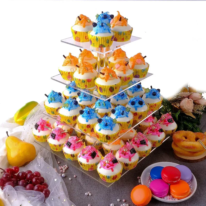 

3/4/5/6 Tier Acrylic Cake Stand Transparent Cake Display Shelf Removable Cupcake Holder Wedding Birthday Party Decoration Stands