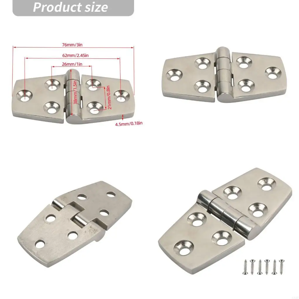 6XDF Marine Grade 316 Stainless Steel Hinges With Mounting Hardware For Outdoor Use