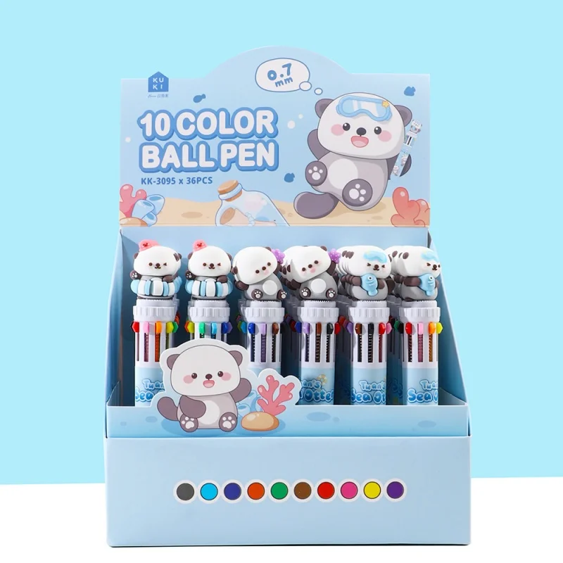 

24 шт./лот Kawaii Sea Otter 10 цветов шариковая ручка милые шариковые ручки для школы и офиса письменные принадлежности