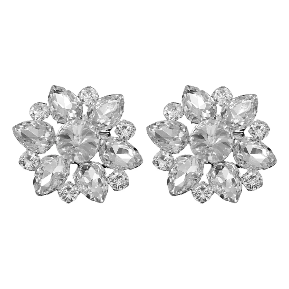 

2 pcs Water Drop Rhinestone Detachable Buckles Alloy Decorations Clips for Women Lightweight Portable Shoe Accessories Banquet