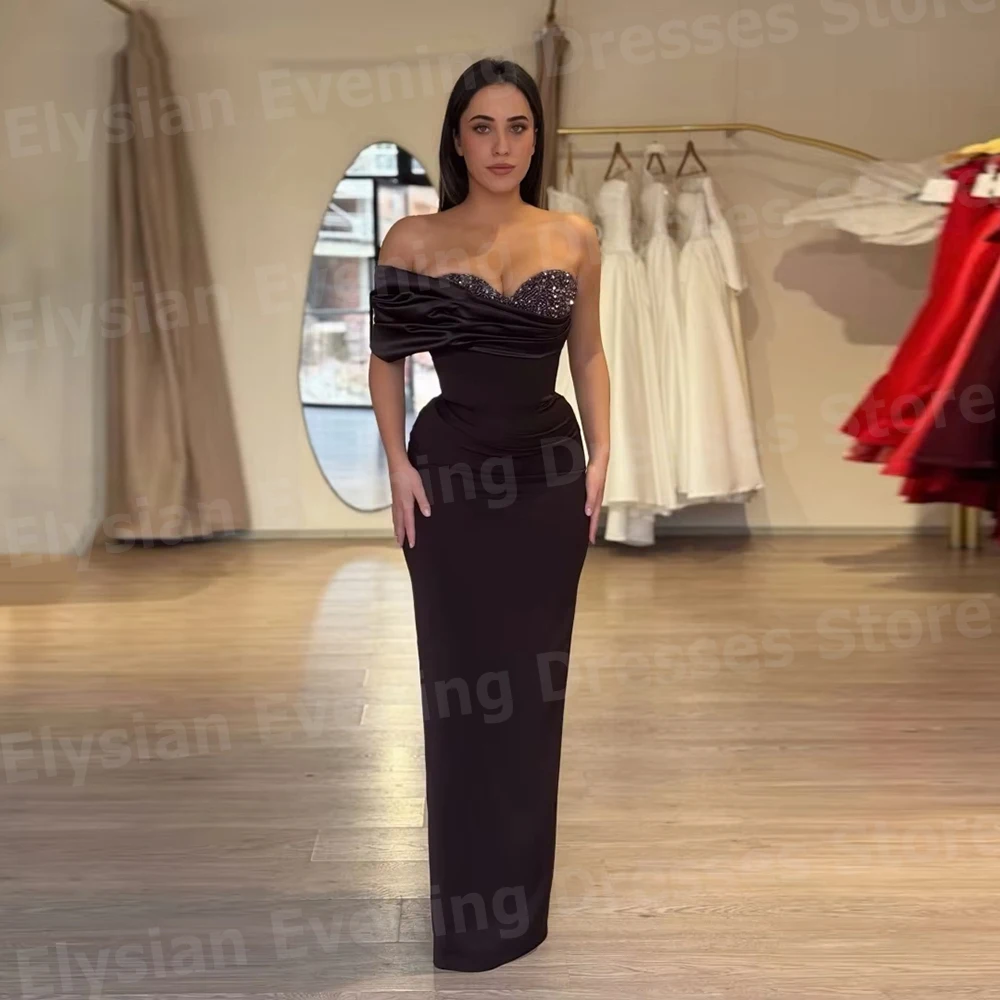 Bezaubernde Meerjungfrauen-Abendkleider für Damen mit einer Schulter, maßgeschneiderte Robe De Soirée, Ballkleider, ärmellose, perlenbesetzte Vestidos Para Mujer