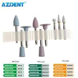 9PCS/Box AZDENT Dental Composite Polishing Kit RA 0309 for Low Speed Handpiece Contra Angle Ceramic Silicone Rubber Polishers