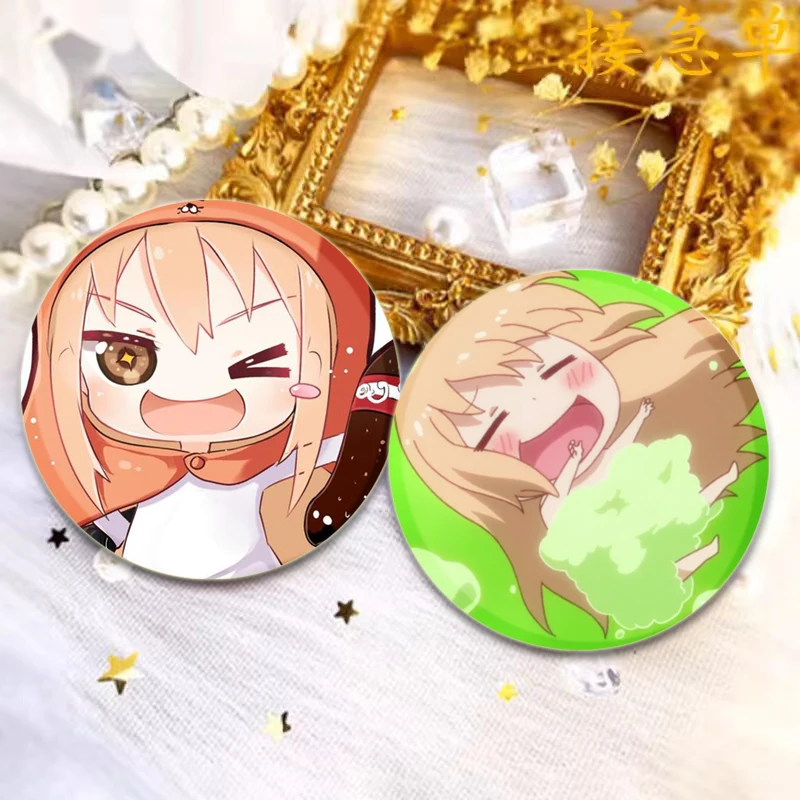 32/44/58mm Cartoon Style Badge Himouto! Umaru Chan Brooches on Backpack Clothes Handmade Round Enamel Pins for Gift Accessory