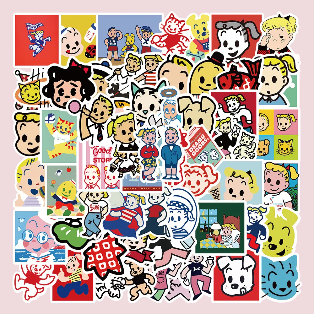 60 Stück Harada Osamu Japanische Anime Niedliche Cartoon-Aufkleber Wasserfeste Abziehbilder für Laptop Skateboard Gepäck Handy Auto Graffiti