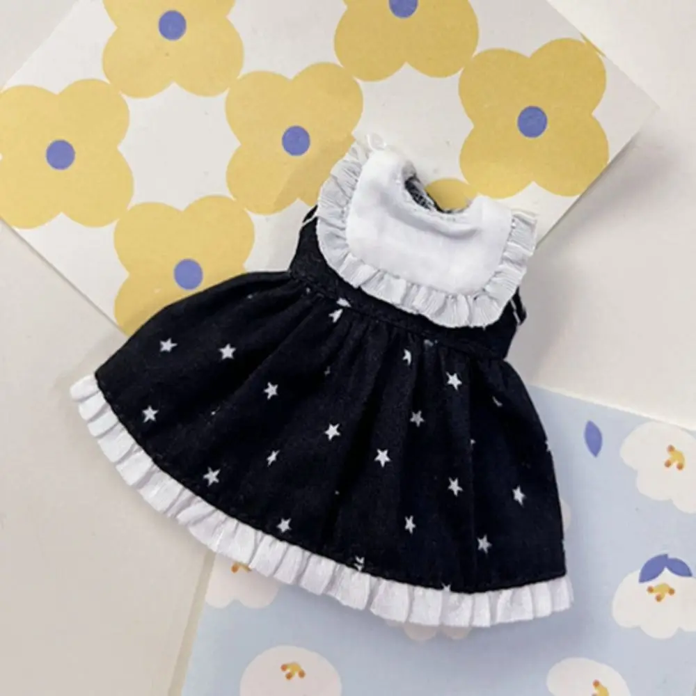 Handmade Printed Dresses For 1/11 OB11 Dolls Sleeveless Outfits Dresses Fashion Doll Clothes Skirt For 1/12 BJD Dolls Clothes