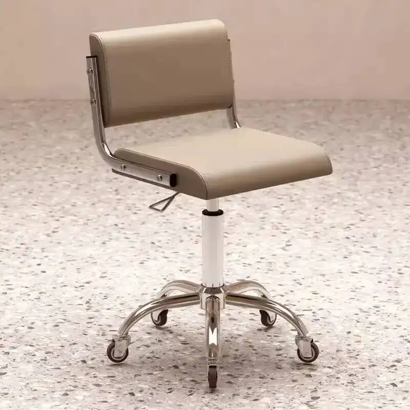 Adjustable Swivel Stool with Beauty Salon Silent Wheels Backrest & Height Lift for Home Hairdressing Nail Studio & Barber Shop