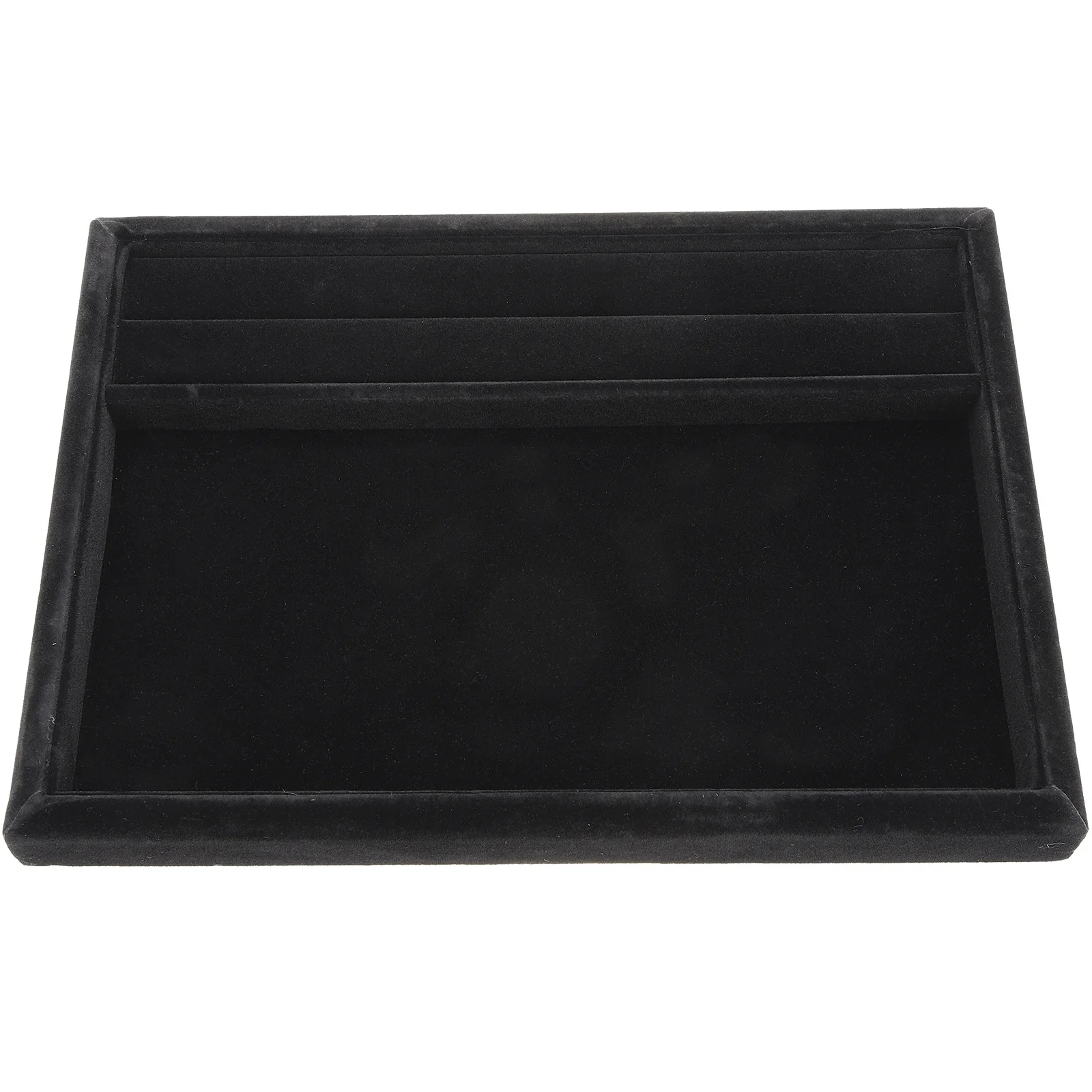 Black Flannel Jewelry Display Tray For Ring Necklace Bracelet Earring Storage Organizer Showcase Trinket Plate Holder