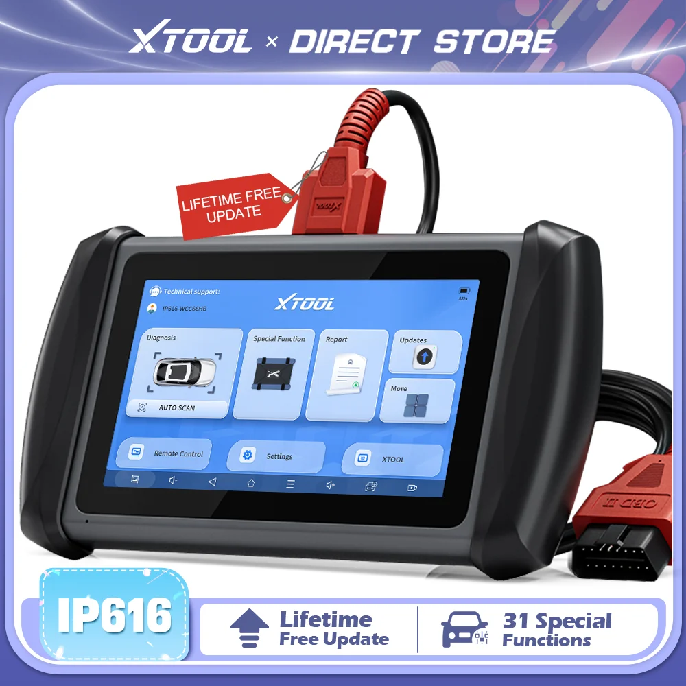 XTOOL InPlus IP616 Automotive Scanner OBD2 Diagnostic Tools 2025 For Cars With Lifetime Free Update Key Programming Tool CAN FD