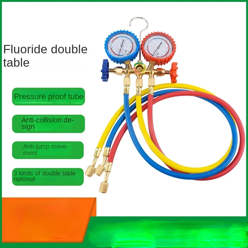 Fluoride Gauge 536 Automotive Air Conditioner R134a Dual Gauge Valve R22 Snow Refrigerant Pressure Gauge Filling Equipment