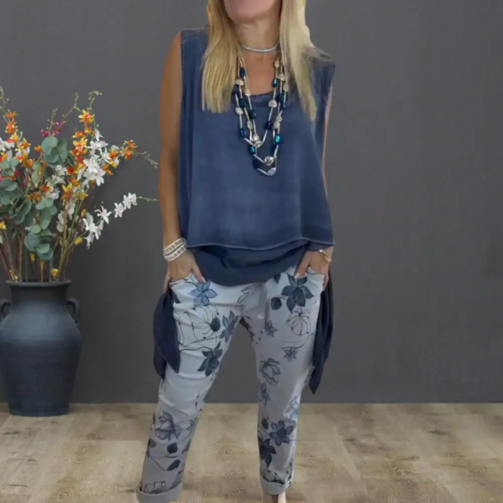 Stilvolles Hemd, fließendes Baumwoll-Leinen-High-Low-Bluse, ärmelloses Sommer-Top, elegante hohle Schalweste für Damen, lässig, locker für hoch