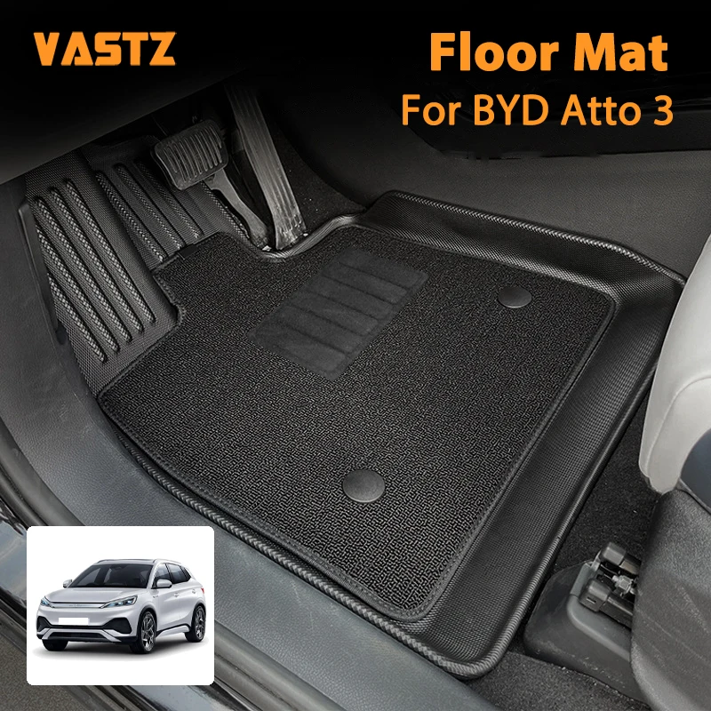 VASTZ Fits BYD ATTO 3 Floor Mat Left Right Rudder Waterproof Wear-resistant Heavy Duty Floor Liner All Weather TPE Cargo Liner