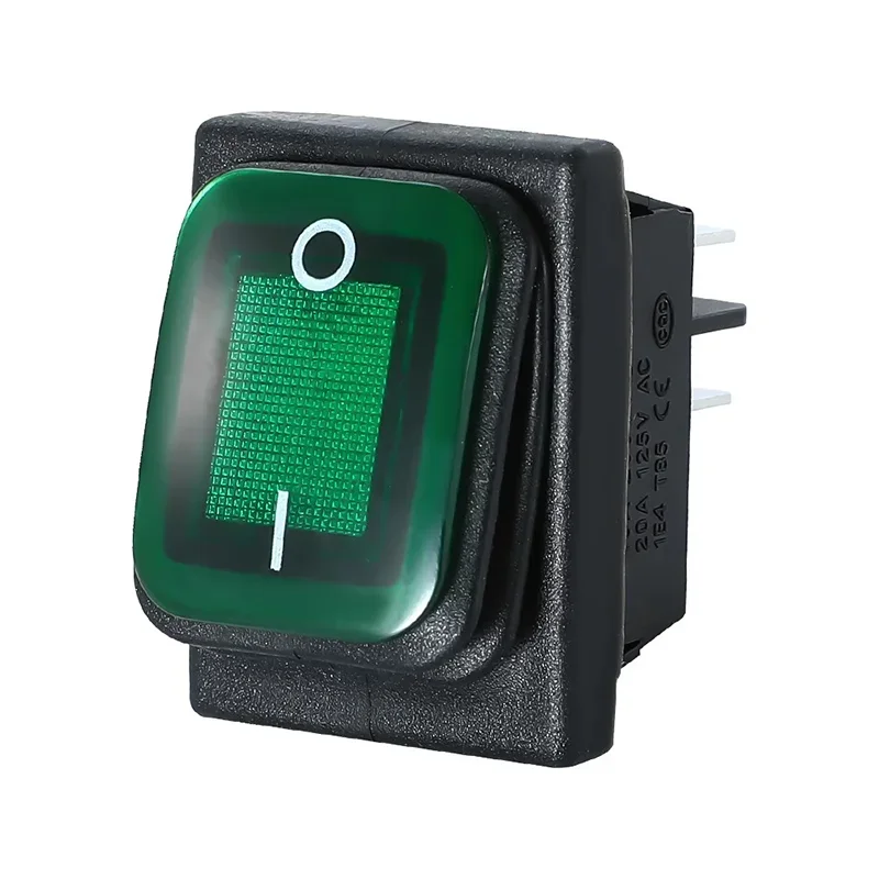 Interruptor de travamento de 4 pinos para barco à prova d'água KCD4 com luz 16A 250V Rocker Power Switch