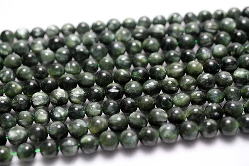 (2 Strandset) 6mm 8mm Natural Top Grade Precious Russian Seraphinite Stone Loose Beads For Jewelry Design DIY