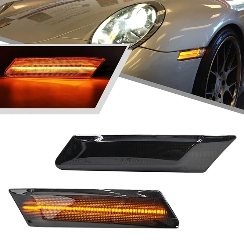 Dynamic Amber Side Marker Light Turn Signal Blinker Indicator Lamps 997631033, 997631034 For Porsche 911 997 987 05-12 Parts