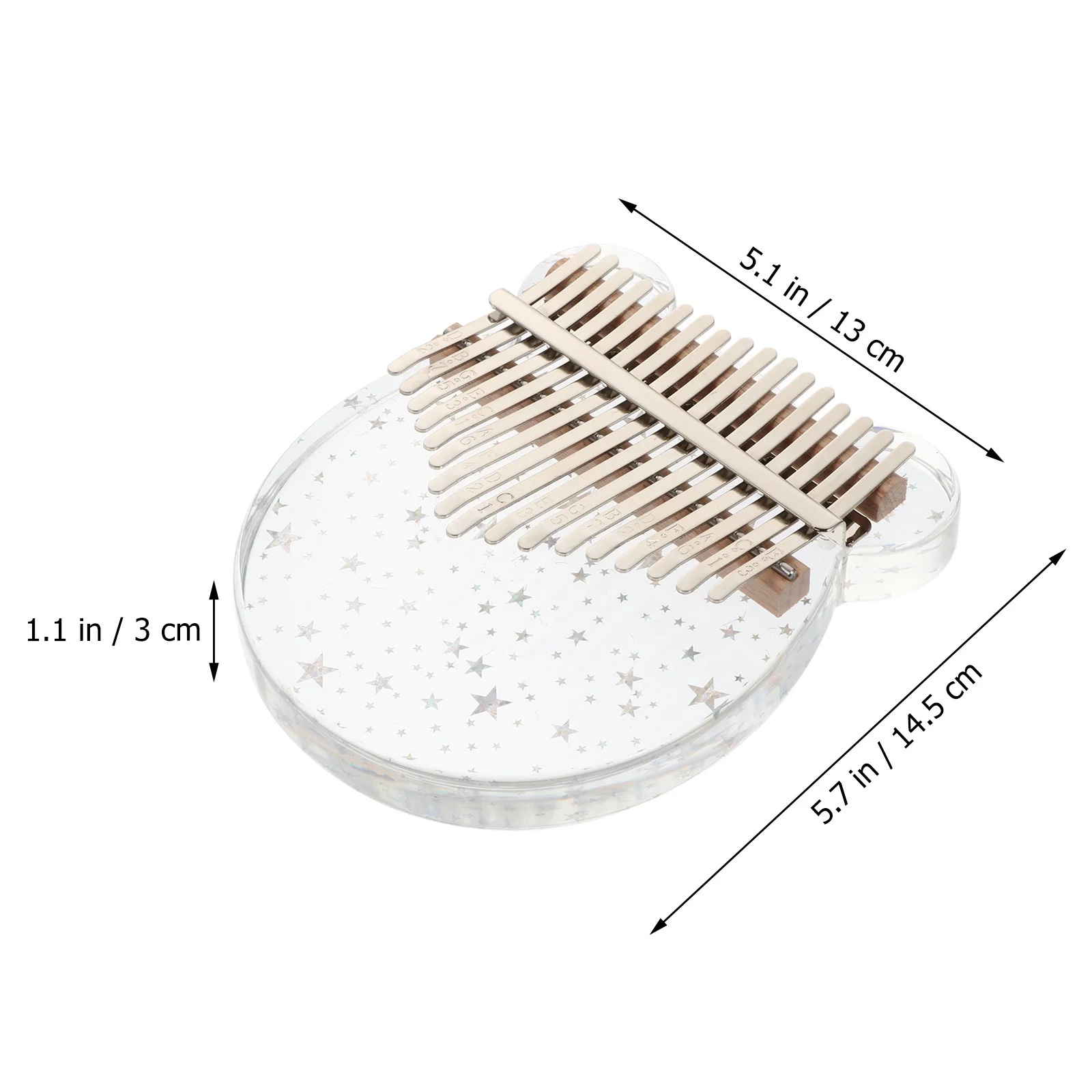 

1Set Thumb Piano Kalimba Mini Crystal Glass 17 Keys Finger Piano Compact Lightweight Small Instrument Kalimba Small Instrument