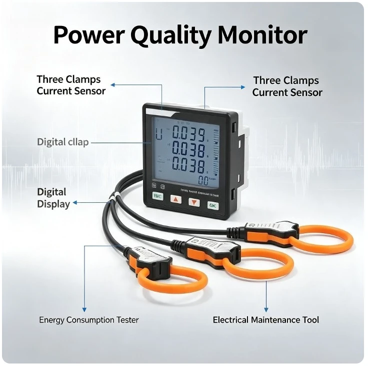 1pcs ME337 Bi-directional Three Phase Energy Meter RS485 Modbus Power Consumption Real-time Monitoring Digital KWh Display