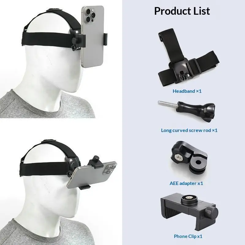 Head-Mounted Phone Mount For First-Person Perspective Unboxing And Camera Live Streaming Headband Stable And Reliable