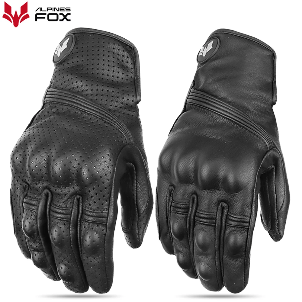 

Retro Leather Motorcycle Gloves Man Full Finger Motorbiker Gloves Non-slip Protective Guantes Moto Motocross Cycling Glove M-2XL