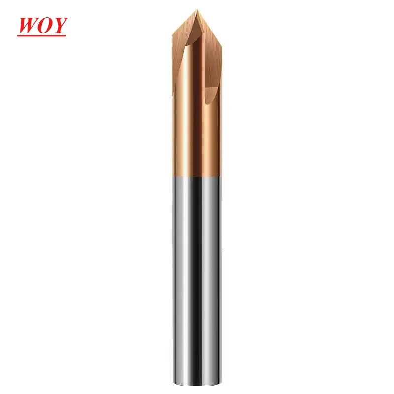 

WOY HRC65 3-Flute Tungsten Steel Carbide 60/90/120 Degrees Chamfer Milling Cutter CNC Router Bit Engraving Endmill Tools