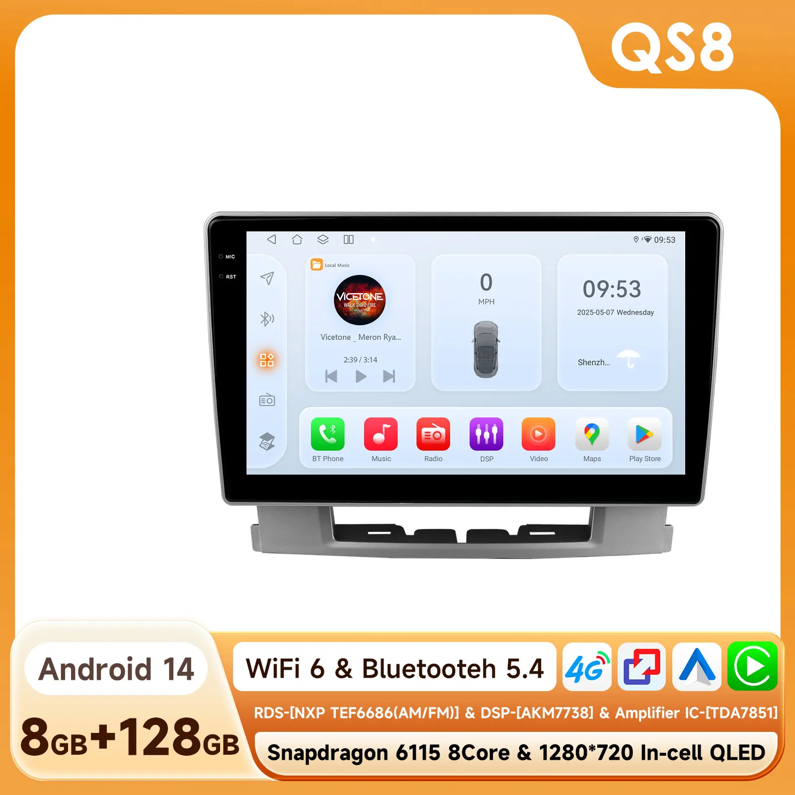 13.1 Android voor Opel Astra J 2009-2017 Buick Excelle 2 2009-2015 2K Carplay 4G WIFI autoradio multimediaspeler stereo GPS