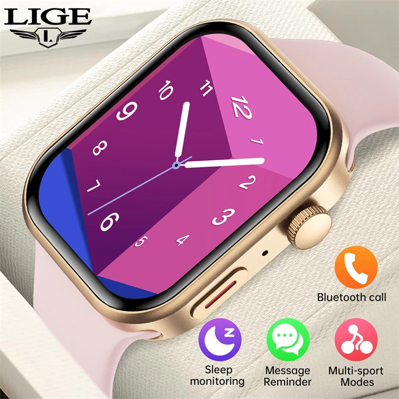 

Умные часы LIGE Lady с HD-экраном 2,01 дюйма, монитором здоровья, Bluetooth-звонками, водонепроницаемостью, для спорта и фитнеса, для мужчин и женщин